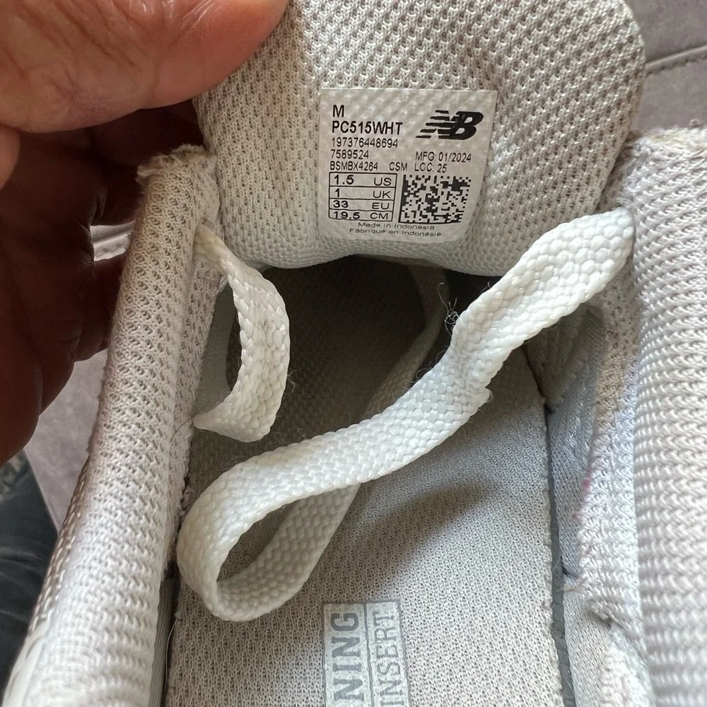 New Balance Beige and White Sneakers